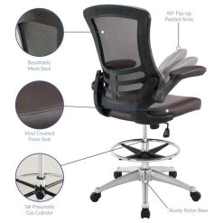 Modway Attainment Vinyl Drafting Chair Eei-1422-Brn 16 Modway Attainment Vinyl Drafting Chair Eei-1422-Brn -Boraam Industries Shop 0051db7500cd1e77 2404 w800 h800 b1 p0