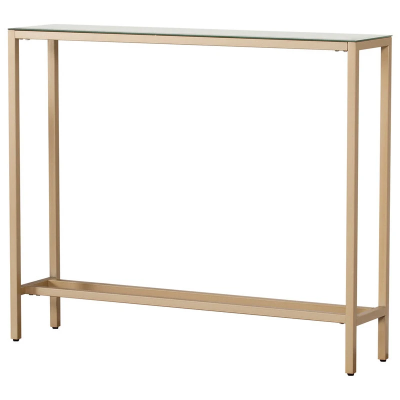 SEI Furniture Fallon Narrow Console Table With Mirrored Top, Gold 3 SEI Furniture Fallon Narrow Console Table With Mirrored Top, Gold