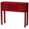 Baxton Studio Melodie Red Wood Bronze Accents 6-Drawer Console Table -Boraam Industries Shop 00e12d0b0b4e020d 0467 w800 h800 b1 p0