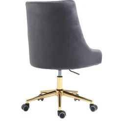 Meridian Furniture Karina Swivel And Adjustable Velvet Office Chair, Grey, Rich Gold Base -Boraam Industries Shop 0121fbf202bc9671 0272 w800 h800 b1 p0