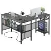 EFurnish L Shaped Desk, Grid Design With Metal Frame & Charging Station, Black Oak 1 EFurnish L Shaped Desk, Grid Design With Metal Frame & Charging Station, Black Oak -Boraam Industries Shop 0141416502e9eb4a 5591 w800 h800 b1 p0