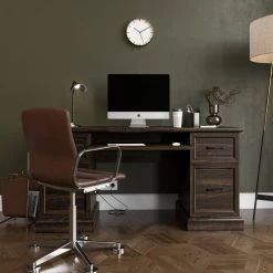 BELLEZE Rhudi 62" Executive Desk, Dark Walnut -Boraam Industries Shop 0171678e01c42eb3 2902 w800 h800 b0 p0