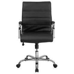 Flash Furniture Mid Back Leather Office Swivel Chair In Black And Chrome -Boraam Industries Shop 01a1ed2f0ef03875 6638 w800 h800 b1 p0