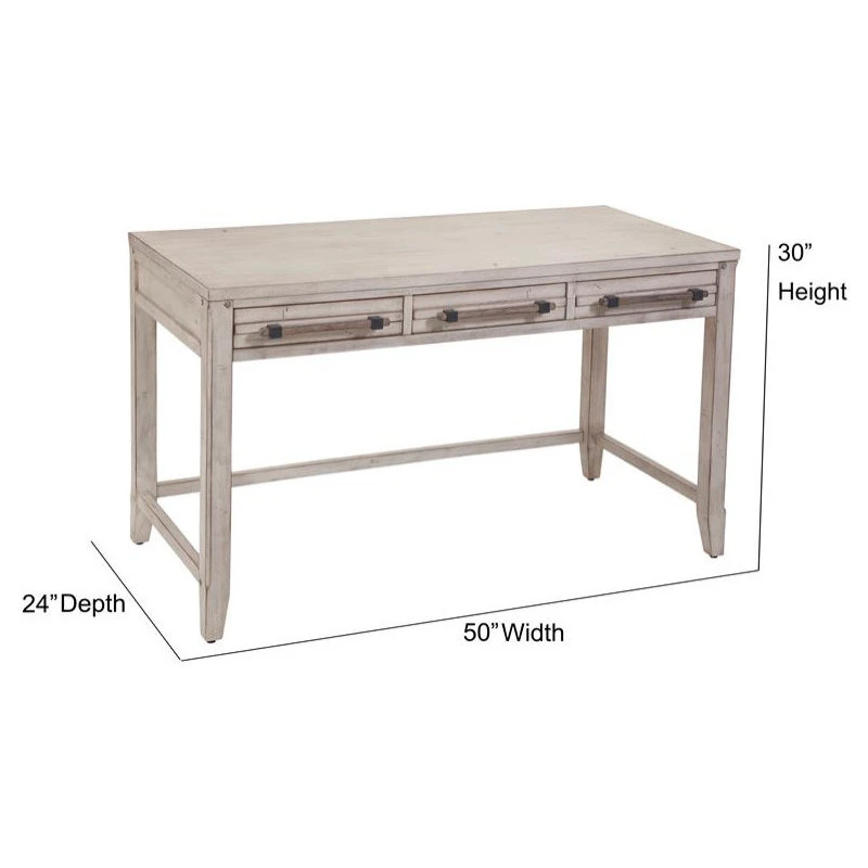 American Woodcrafters Aurora 50-inch Whitewashed Wood Writing Desk 7 American Woodcrafters Aurora 50-inch Whitewashed Wood Writing Desk - Image 5