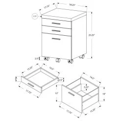 Offex Contemporary Multi-Functional 3 Drawer Filing Cabinet White/Black/Grey 9 Offex Contemporary Multi-Functional 3 Drawer Filing Cabinet White/Black/Grey -Boraam Industries Shop 01d1ff950f3529aa 9726 w800 h800 b1 p0