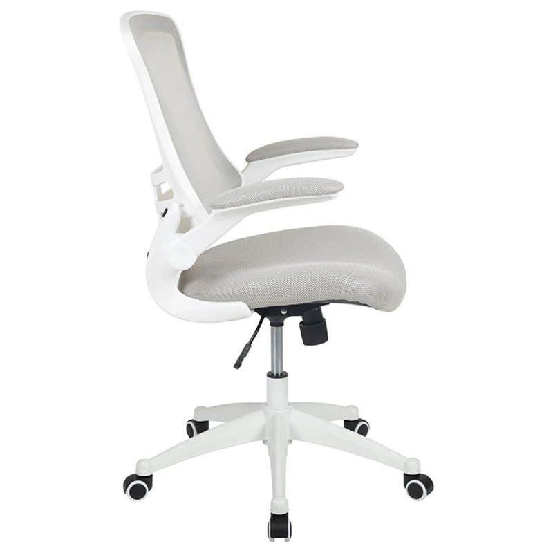 Offex Swivel Ergonomic Task Office Chair With White Frame, Light Gray 5 Offex Swivel Ergonomic Task Office Chair With White Frame, Light Gray - Image 3