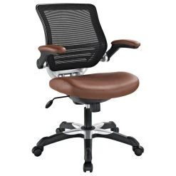 LexMod Edge Faux Leather Office Chair, Tan
