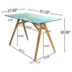 GDFStudio Croxton Mid-Century Acacia Wood Desk With Tempered Glass Top -Boraam Industries Shop 03f10a7502eb7e4d 5291 w800 h800 b1 p0
