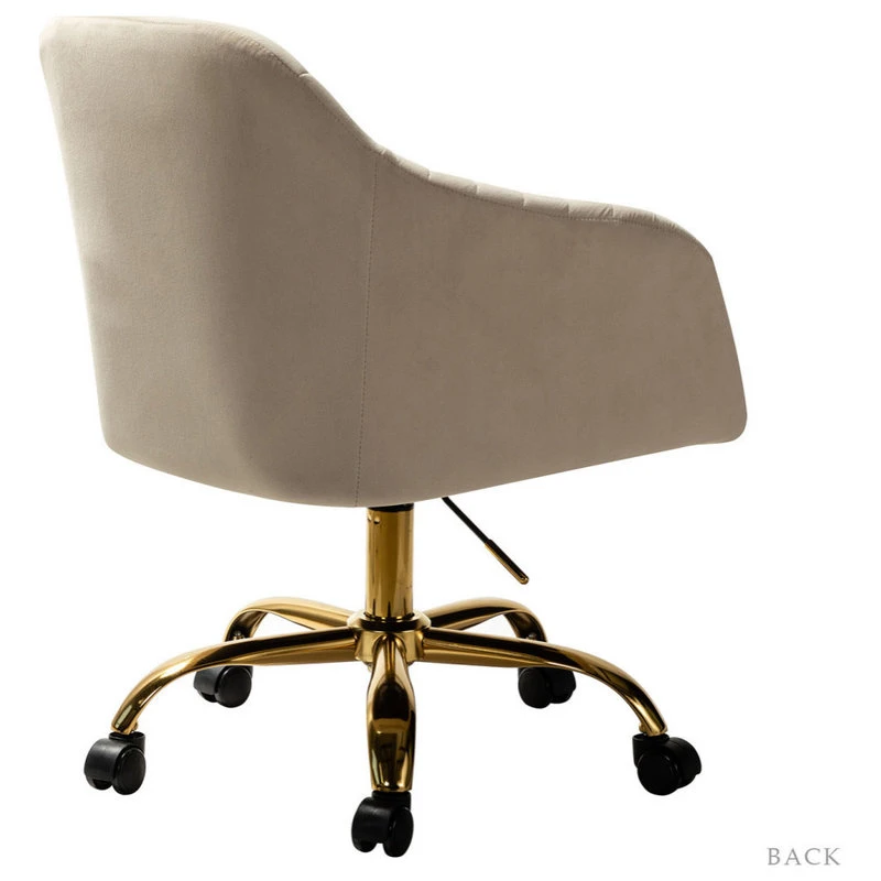 Karat Home Swivel Task Chair With Tufted Back, Tan 6 Karat Home Swivel Task Chair With Tufted Back, Tan - Image 4