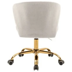 Meridian Furniture Finley Swivel And Adjustable Velvet Office Chair, Cream, Rich Gold Base -Boraam Industries Shop 05f1388e02682f1f 4646 w800 h800 b1 p0