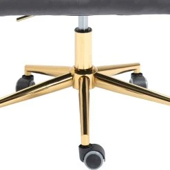 Meridian Furniture Karina Swivel And Adjustable Velvet Office Chair, Grey, Rich Gold Base -Boraam Industries Shop 0751838002bc9676 0272 w800 h800 b0 p0