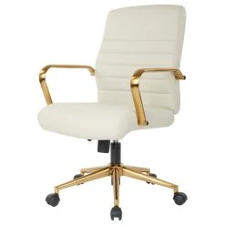 Office Star Products Mid-Back Faux Leather Chair With Gold Arms And Base, Cream -Boraam Industries Shop 0811eb220b6cd0ae 2117 w800 h800 b1 p0