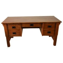 Crafters And Weavers Mission Solid Quarter Sawn Oak Desk, Library Table With 5-Drawers -Boraam Industries Shop 08c11c9b0b689dd6 9239 w800 h800 b1 p0