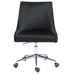 Meridian Furniture Karina Swivel And Adjustable Velvet Office Chair, Black, Rich Chrome Base -Boraam Industries Shop 0961517202bc97a1 7161 w800 h800 b1 p0