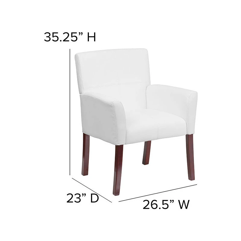 Flash Furniture Bonded Leather Side Chair BT-353-WH-GG 4 Flash Furniture Bonded Leather Side Chair BT-353-WH-GG - Image 2