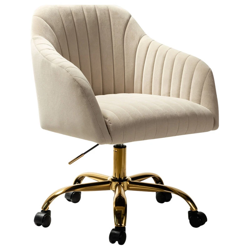 Karat Home Swivel Task Chair With Tufted Back, Tan 3 Karat Home Swivel Task Chair With Tufted Back, Tan