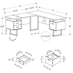 Monarch Computer Desk Home Office Corner 70"L L Shape Work Laptop Metal Brown -Boraam Industries Shop 0a31474000c440e0 6297 w800 h800 b1 p0