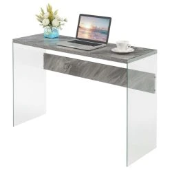 Convenience Concepts Soho Gray Faux Marble And Glass Console Table R4-0555