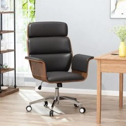 GDFStudio Byron Mid-Century Modern Swivel Office Chair, Black/Gray/Silver -Boraam Industries Shop 0a810f1f0f9079cd 9250 w800 h800 b0 p0
