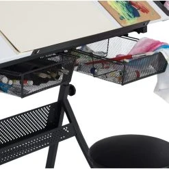 Offex Fusion Craft Center With 24" Tray And Stool, Charcoal/White 11 Offex Fusion Craft Center With 24" Tray And Stool, Charcoal/White -Boraam Industries Shop 0a81c2720971eb47 3598 w800 h800 b0 p0