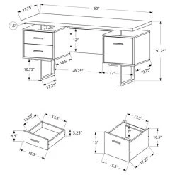 Monarch Computer Desk Home Office Laptop Storage Drawers 60"L Work Metal Walnut 10 Monarch Computer Desk Home Office Laptop Storage Drawers 60"L Work Metal Walnut -Boraam Industries Shop 0ae127ec00c44135 6310 w800 h800 b1 p0