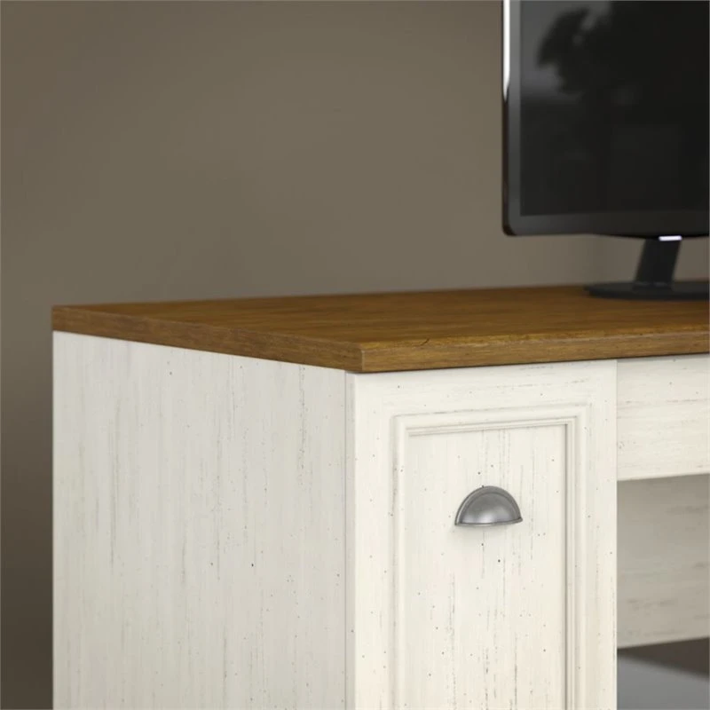 Bush Business Furniture Fairview L Shaped Desk 4 Pc Set With Storage In Antique White - Engineered Wood 6 Bush Business Furniture Fairview L Shaped Desk 4 Pc Set With Storage In Antique White - Engineered Wood - Image 4