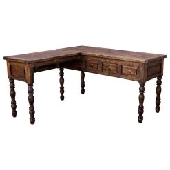 FoxDen Decor Newton L Shaped Rustic Desk