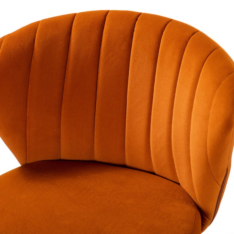 Karat Home Swivel Task Chair With Tufted Back, Orange 8 Karat Home Swivel Task Chair With Tufted Back, Orange - Image 6
