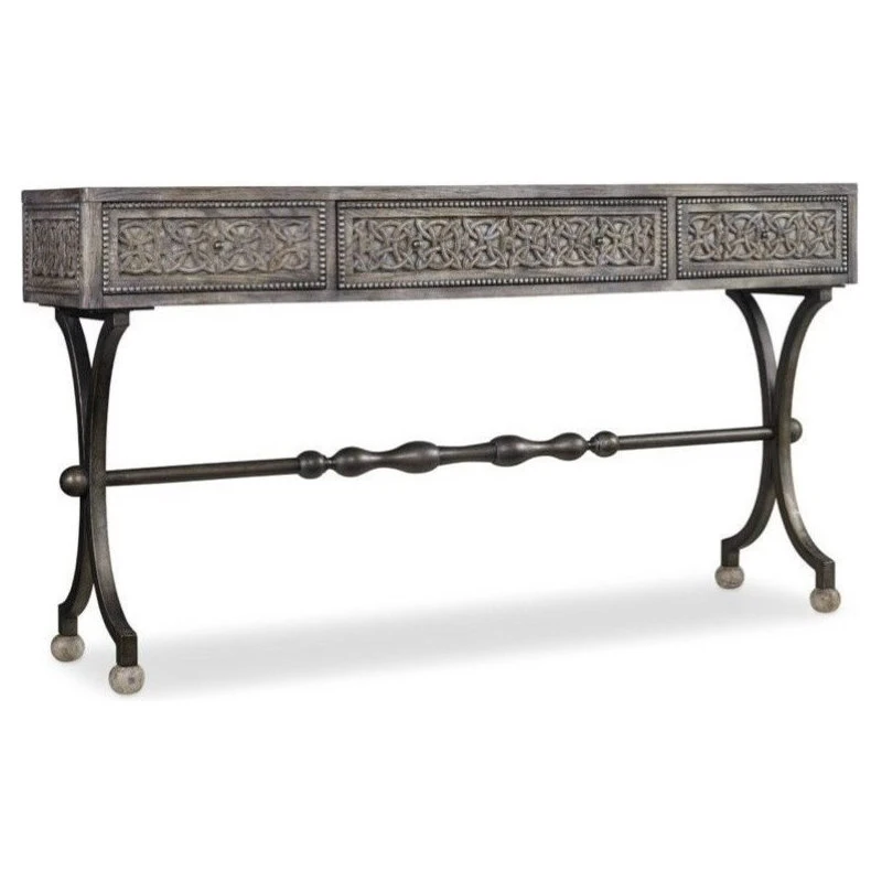 Beaumont Lane 3-Drawer Console Table In Weathered Gray 3 Beaumont Lane 3-Drawer Console Table In Weathered Gray