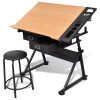 Vida XL International B.V. VidaXL Adjustable Drawing Table With Stool 2 Drawers Tiltable Work Station -Boraam Industries Shop 0c61f6aa0ec74972 4915 w800 h800 b1 p0