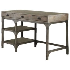 Acme Furniture ACME Gorden Writing Desk In Weathered Oak And Antique Silver