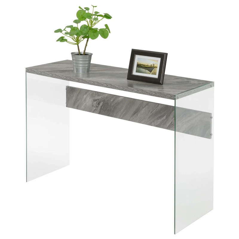 Convenience Concepts Soho Gray Faux Marble And Glass Console Table R4-0555 6 Convenience Concepts Soho Gray Faux Marble And Glass Console Table R4-0555 - Image 4