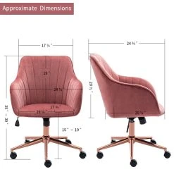 Duhome Elegant Lifestyle Sloped Arms Velvet Computer Desk Chair, Pink -Boraam Industries Shop 0df1b80700471e75 3982 w800 h800 b1 p0