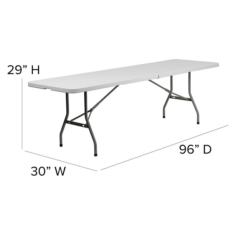 Flash Furniture 8-Foot Bi-Fold Granite White Plastic Banquet And Event Folding Table 7 Flash Furniture 8-Foot Bi-Fold Granite White Plastic Banquet And Event Folding Table - Image 5