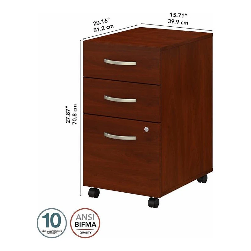 Home Square 2 Piece Wood Mobile Filing Cabinet Set In Hansen Cherry 6 Home Square 2 Piece Wood Mobile Filing Cabinet Set In Hansen Cherry - Image 4