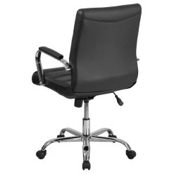 Flash Furniture Mid Back Leather Office Swivel Chair In Black And Chrome -Boraam Industries Shop 0f61024a0ef03874 6638 w800 h800 b1 p0