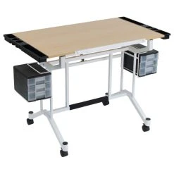 Studio Designs Pro Craft Station, White/Maple, 44.5"x30.75" -Boraam Industries Shop 1011e4a40255b83a 5119 w800 h800 b1 p0