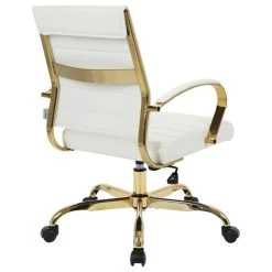 LeisureMod Benmar Home Leather Office Chair With Gold Frame, White -Boraam Industries Shop 1051030b0fea52d1 3293 w800 h800 b1 p0
