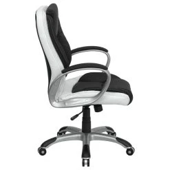 Flash Furniture Mid-Back Black And White Leather Executive Swivel Office Chair With Arms -Boraam Industries Shop 10b1cab80e877b90 3314 w800 h800 b1 p0