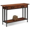 Leick Home Leick Ironcraft Wood Console Table In Burnished Oak
