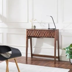 M Mod-Arte Origami Hardwood Secretary Desk, Dark Walnut -Boraam Industries Shop 112155910154ac76 7584 w800 h800 b0 p0