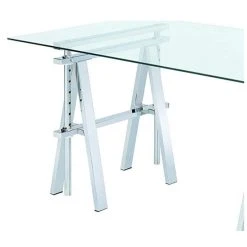 Benjara 30" Modern Metal Adjustable Writing Desk In Clear And Silver -Boraam Industries Shop 119104b6004aff9c 0173 w800 h800 b1 p0