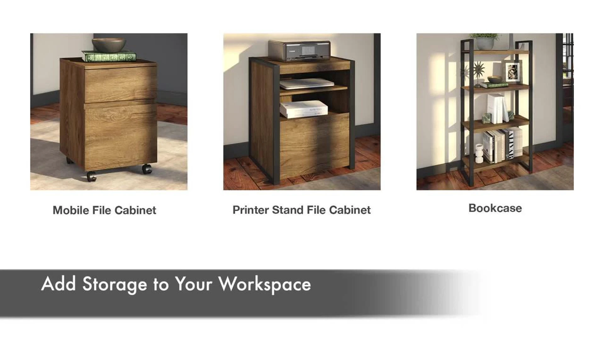 Bush Business Furniture Bush Furniture Latitude Printer Stand File Cabinet In Rustic Brown 4 Bush Business Furniture Bush Furniture Latitude Printer Stand File Cabinet In Rustic Brown - Image 2