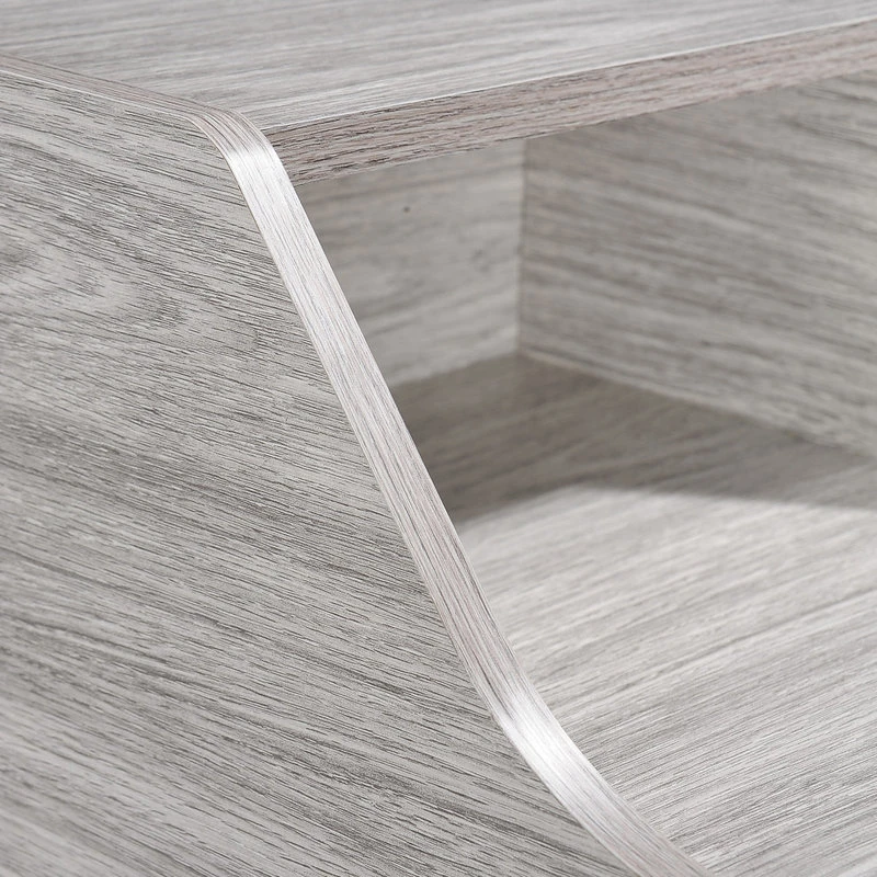 GDFStudio GDF Studio Belinda Mid Century Modern Finished Fiberboard Home Office Desk, Gray 9 GDFStudio GDF Studio Belinda Mid Century Modern Finished Fiberboard Home Office Desk, Gray - Image 7