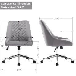 Duhome Elegant Lifestyle Diamond Stitched Swivel Velvet Task Chair, Grey & Silver Base -Boraam Industries Shop 13f1ac08009e1b1c 5308 w800 h800 b1 p0