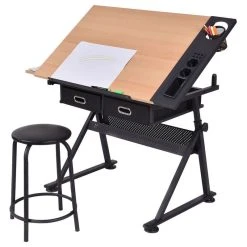 Imtinanz Modern Style Adjustable Art Craft Drawing Desk With Stool