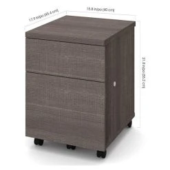 Bestar 1U1F Mobile Pedestal, Bark Gray -Boraam Industries Shop 1531a0a30cb5eec3 9935 w800 h800 b1 p0