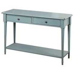The Mezzanine Shoppe Emilia Sofa Table, Antique Blue With Distressed