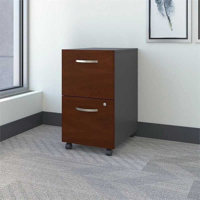 Bush Business Furniture Series C 2 Drawer Mobile File Cabinet In Hansen Cherry - Engineered Wood 4 Bush Business Furniture Series C 2 Drawer Mobile File Cabinet In Hansen Cherry - Engineered Wood - Image 2