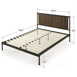 Decorn Modern Industrial Platform Bed, Hardwood Construction With Panel Headboard, King -Boraam Industries Shop 173124750148bf77 5558 w800 h800 b1 p0